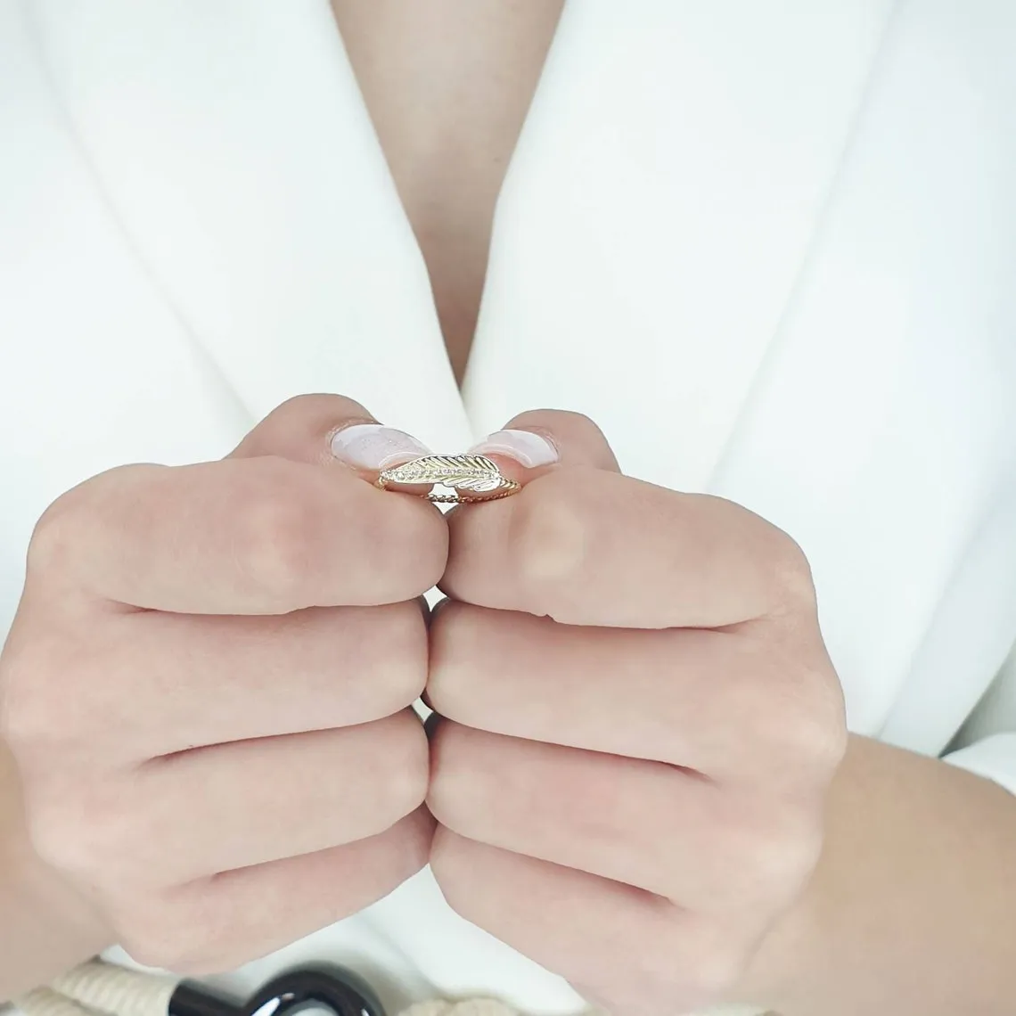 Diamond Feather Ring