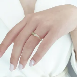 Diamond Feather Ring