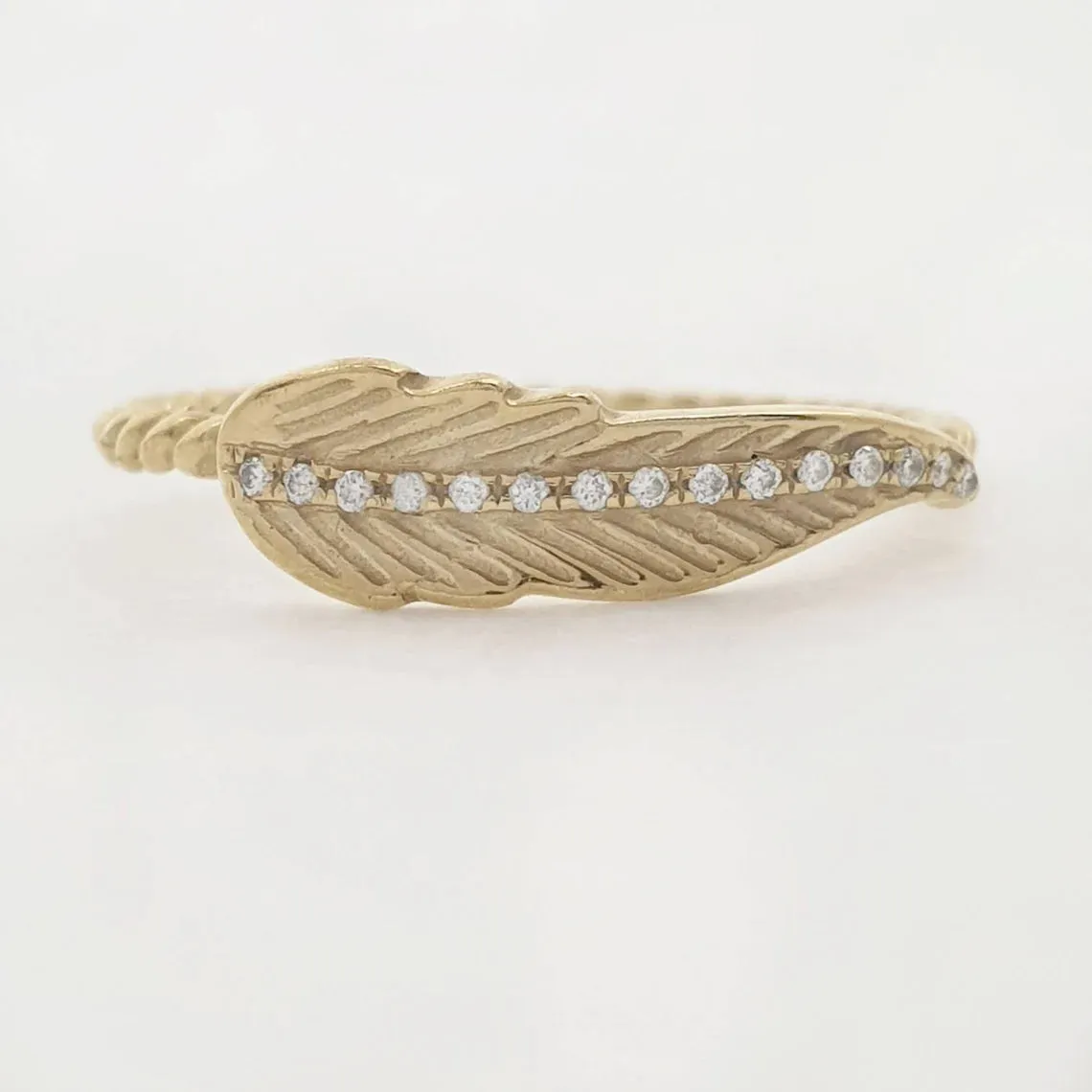 Diamond Feather Ring