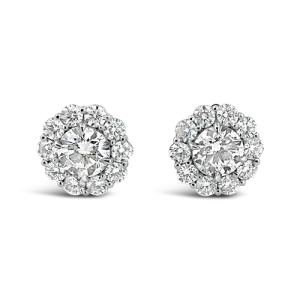 Diamond Stud Earrings with Halo