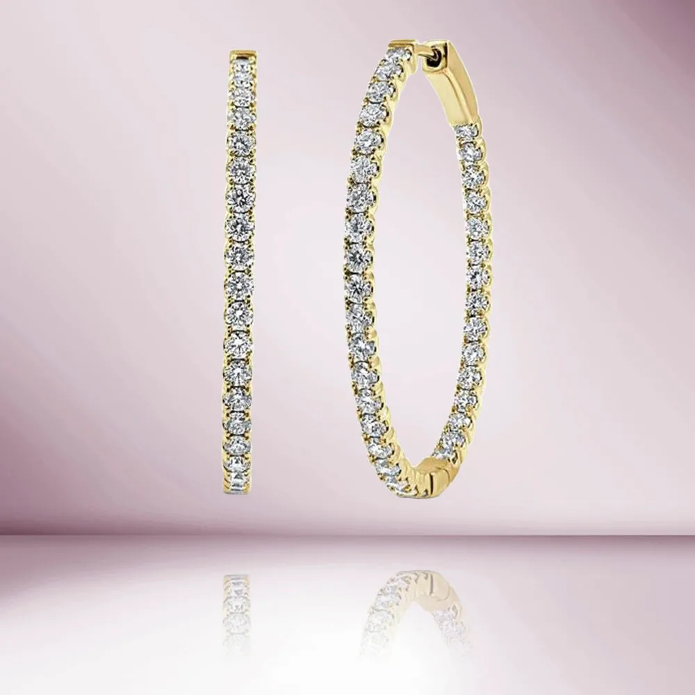 Diamonds Inside-Out Hoop Earrings (2.60 ct.) in 14K Gold