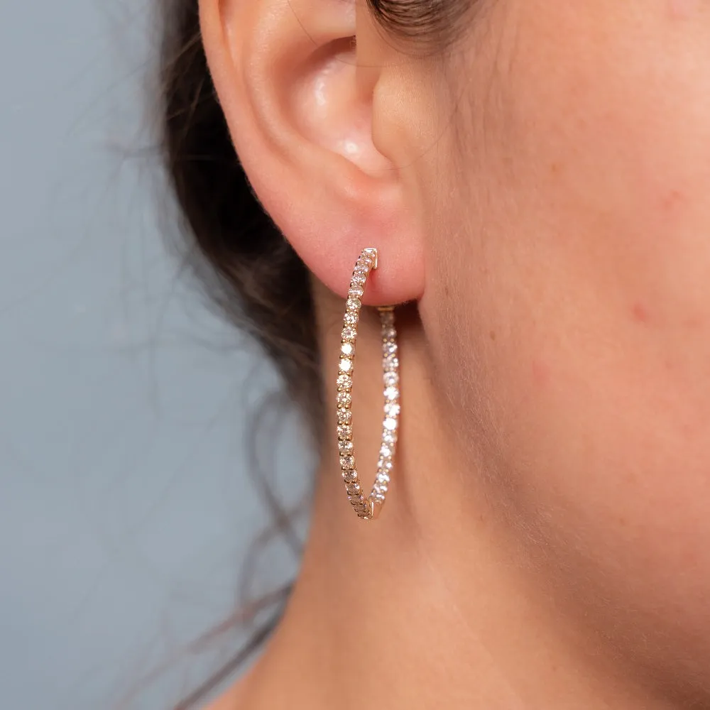 Diamonds Inside-Out Hoop Earrings (2.60 ct.) in 14K Gold