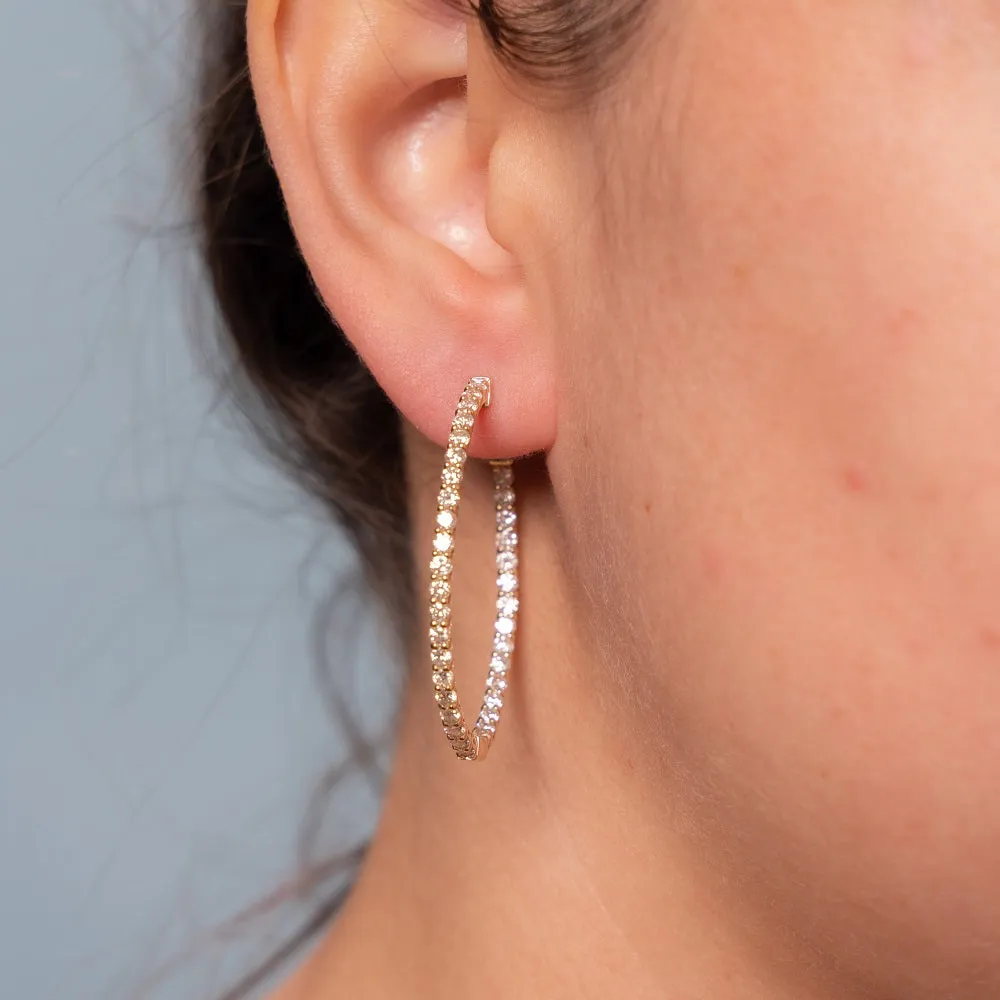 Diamonds Inside-Out Hoop Earrings (2.60 ct.) in 14K Gold