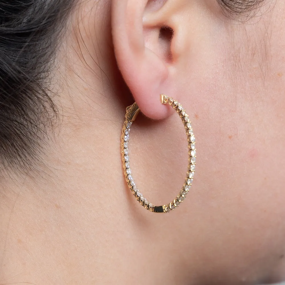 Diamonds Inside-Out Hoop Earrings (2.60 ct.) in 14K Gold