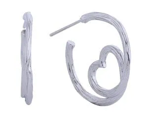 DJE311189 14K Dipped Heart Spiral Hoop Earrings