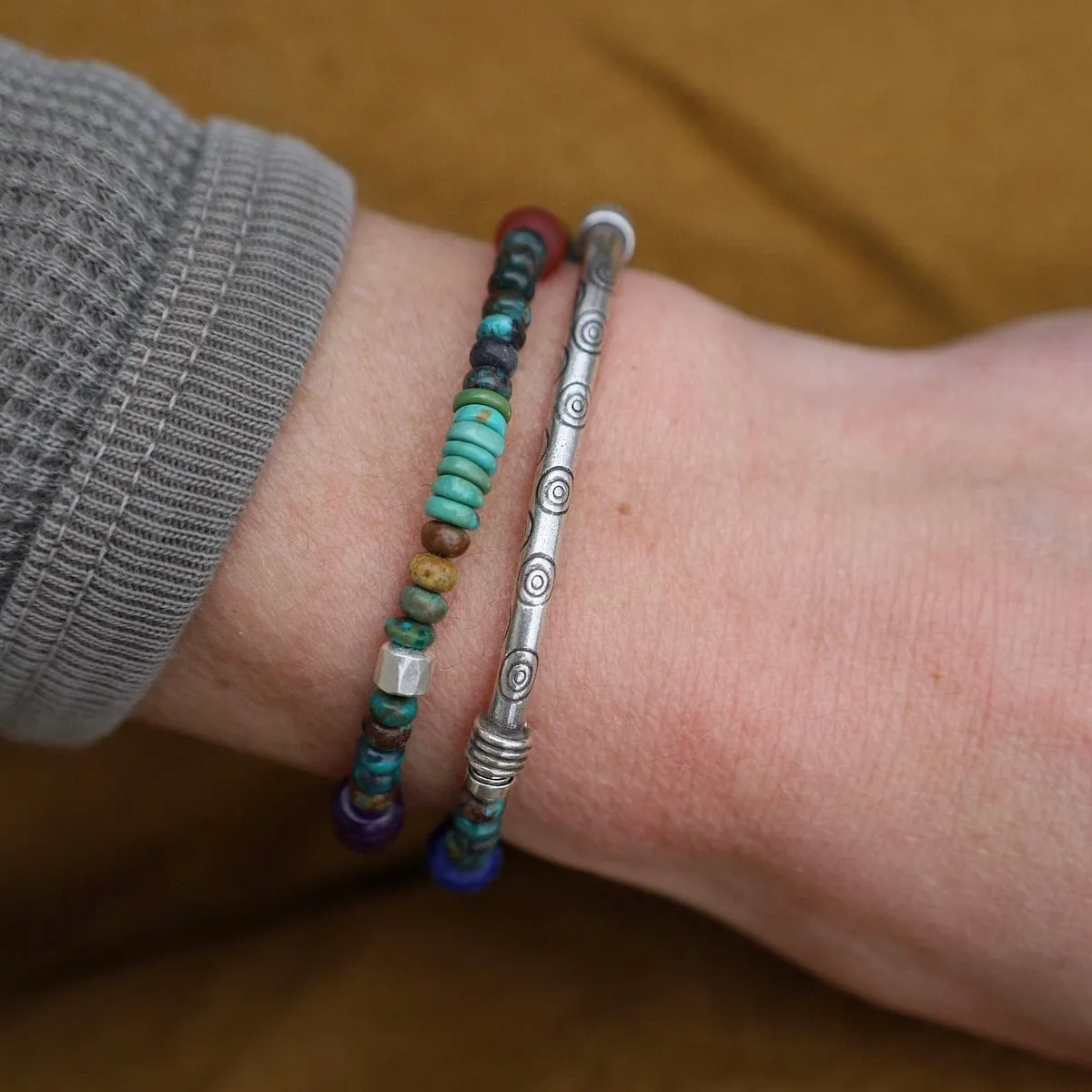 Double Dark Turquoise Double Wrap Bracelet