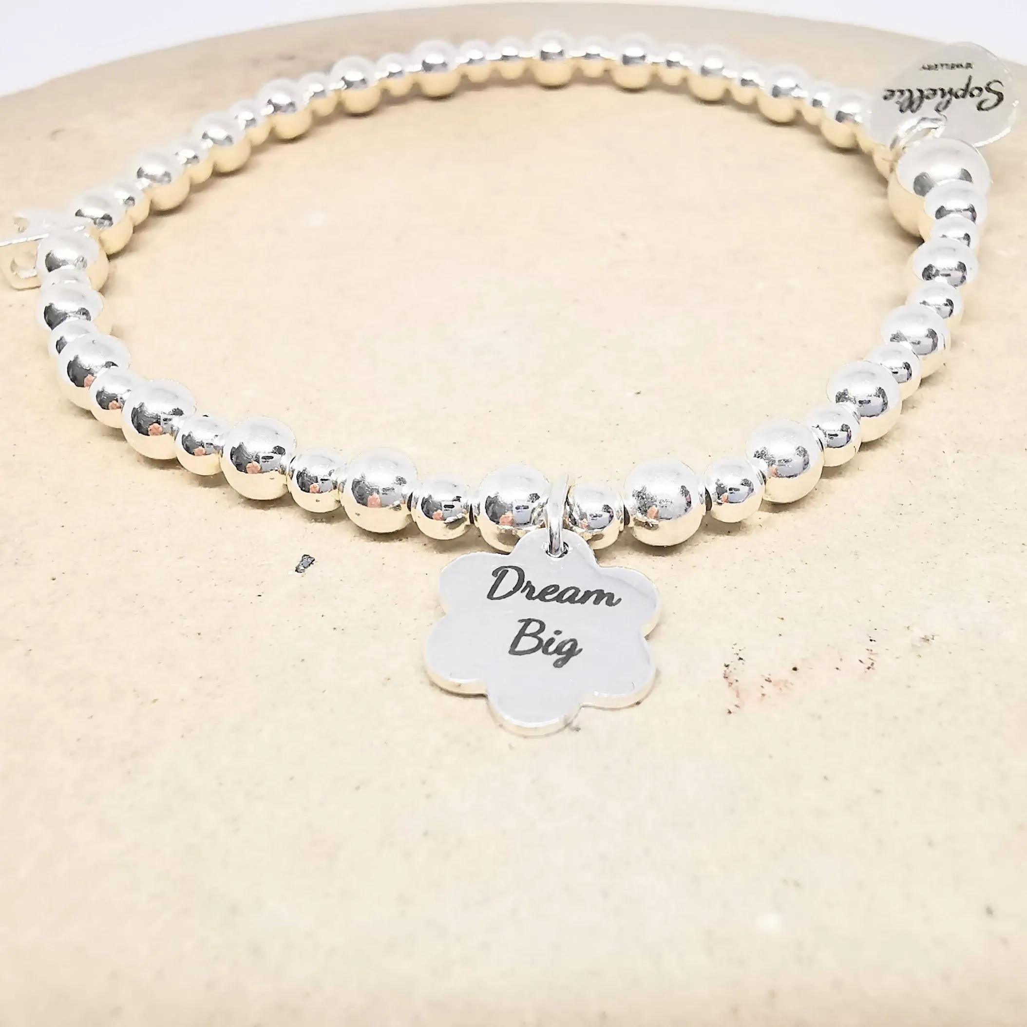 Dream Big Beaded Bracelet in Sterling Silver