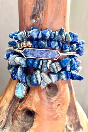 Elyse Natural Stone Bracelet Set- Royal Blue