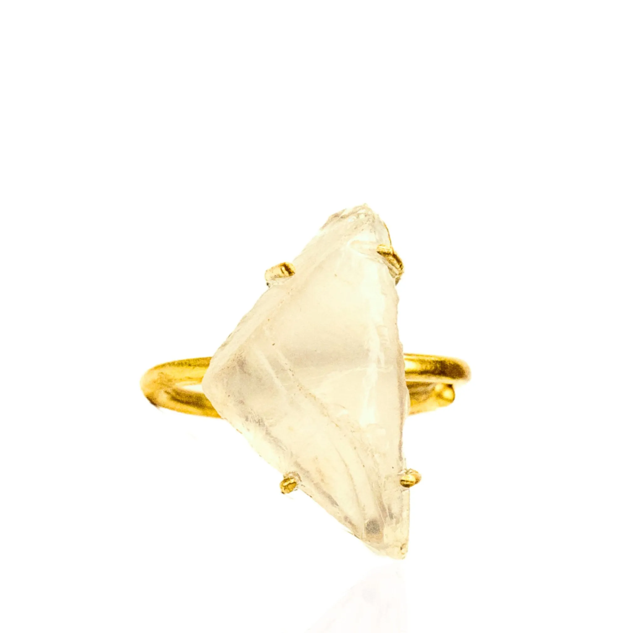 Energy Crystal Adjustable Ring - Raw Clear Quartz