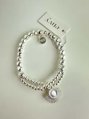 Envy Beaded Sunrise Bracelet - Silver