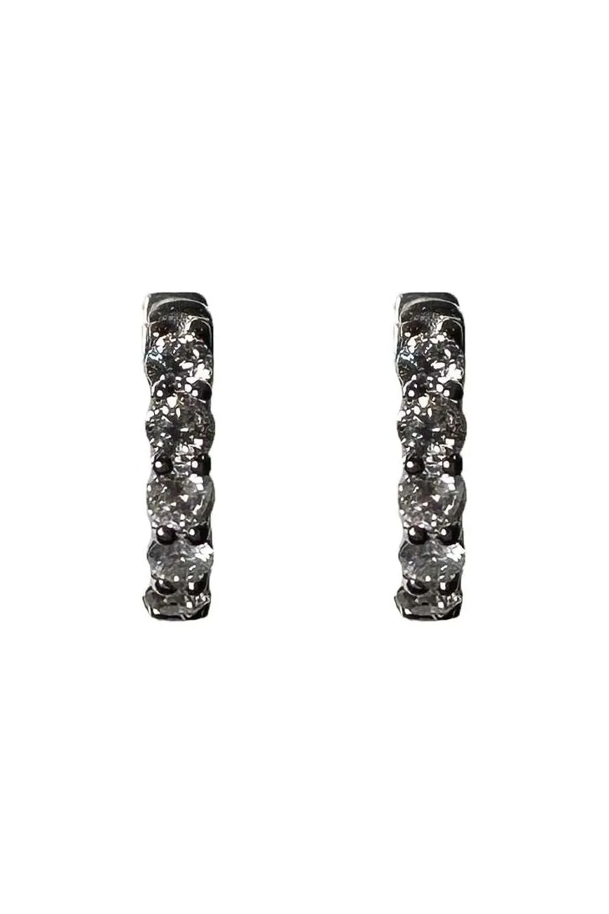 FC Creations Earrings 14K Gold Diamond Huggies CTTW 1.0 Carat | White Gold