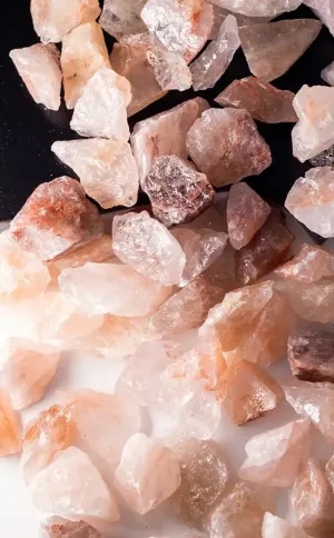 Fire Quartz Raw Gem Pieces Trio