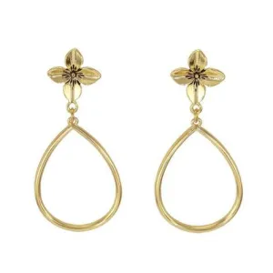 Flower Post Teardrop Earrings