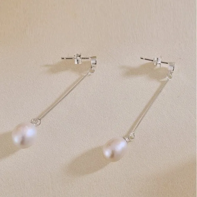 Fresh Water Pearl Long Dropper Earrings ERLE027