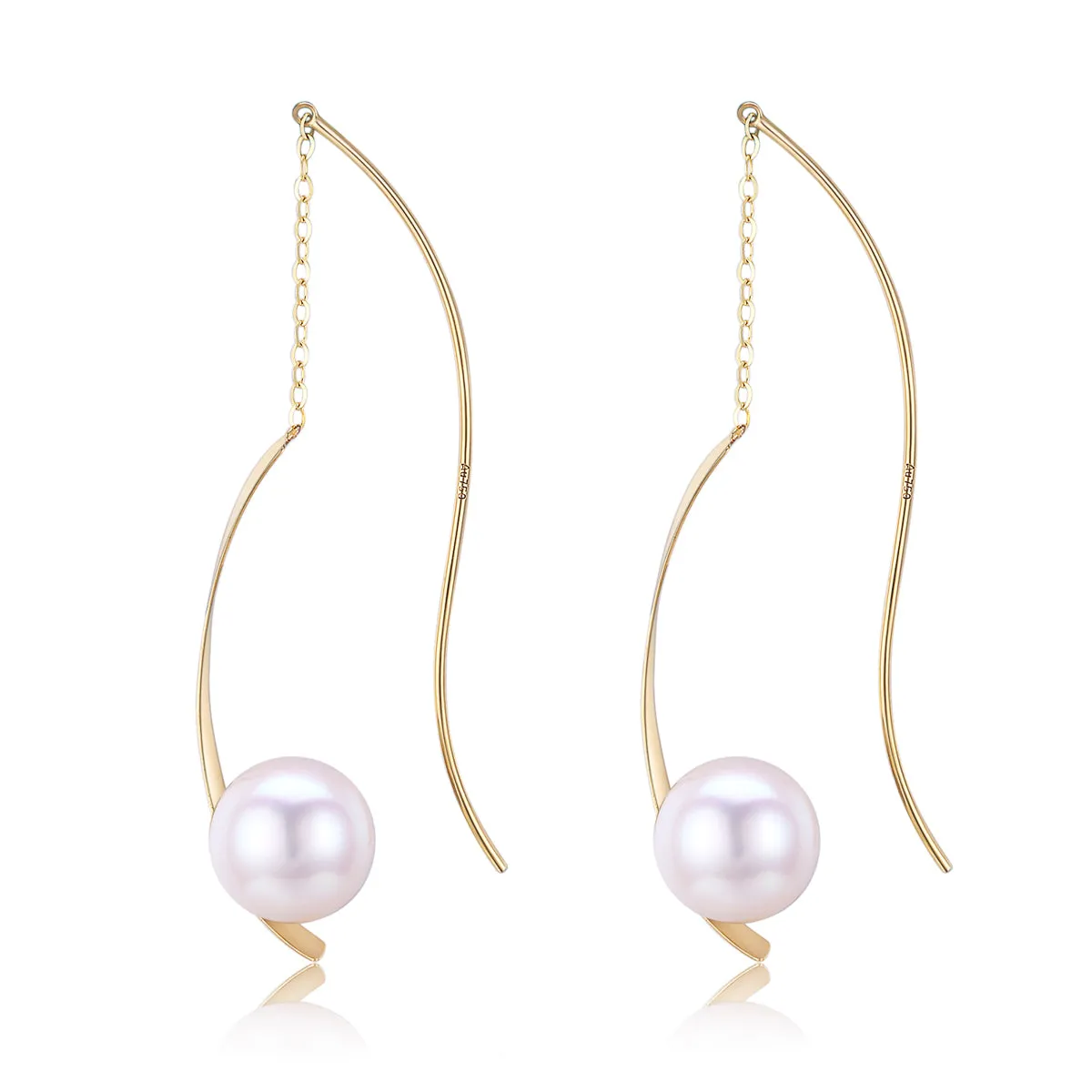G18K Spiral Edison Pearl Earrings