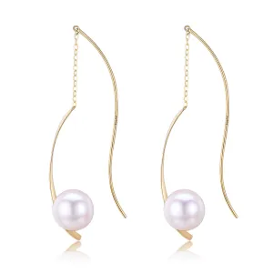 G18K Spiral Edison Pearl Earrings