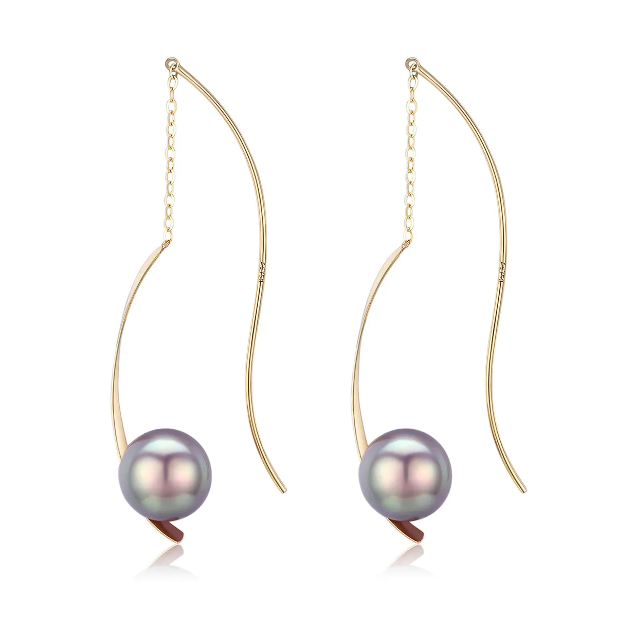 G18K Spiral Edison Pearl Earrings