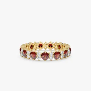 Garnet and Diamond Eternity Band, Ariel