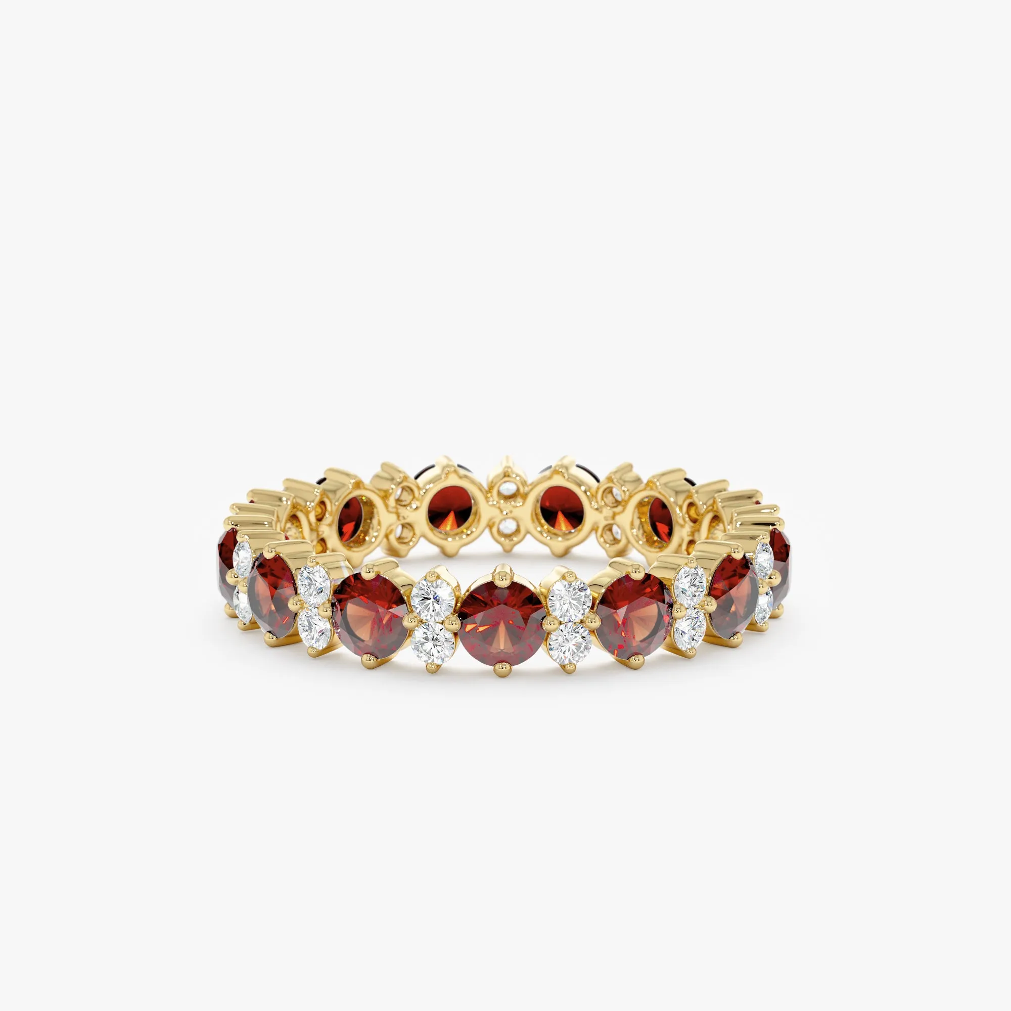 Garnet and Diamond Eternity Band, Ariel