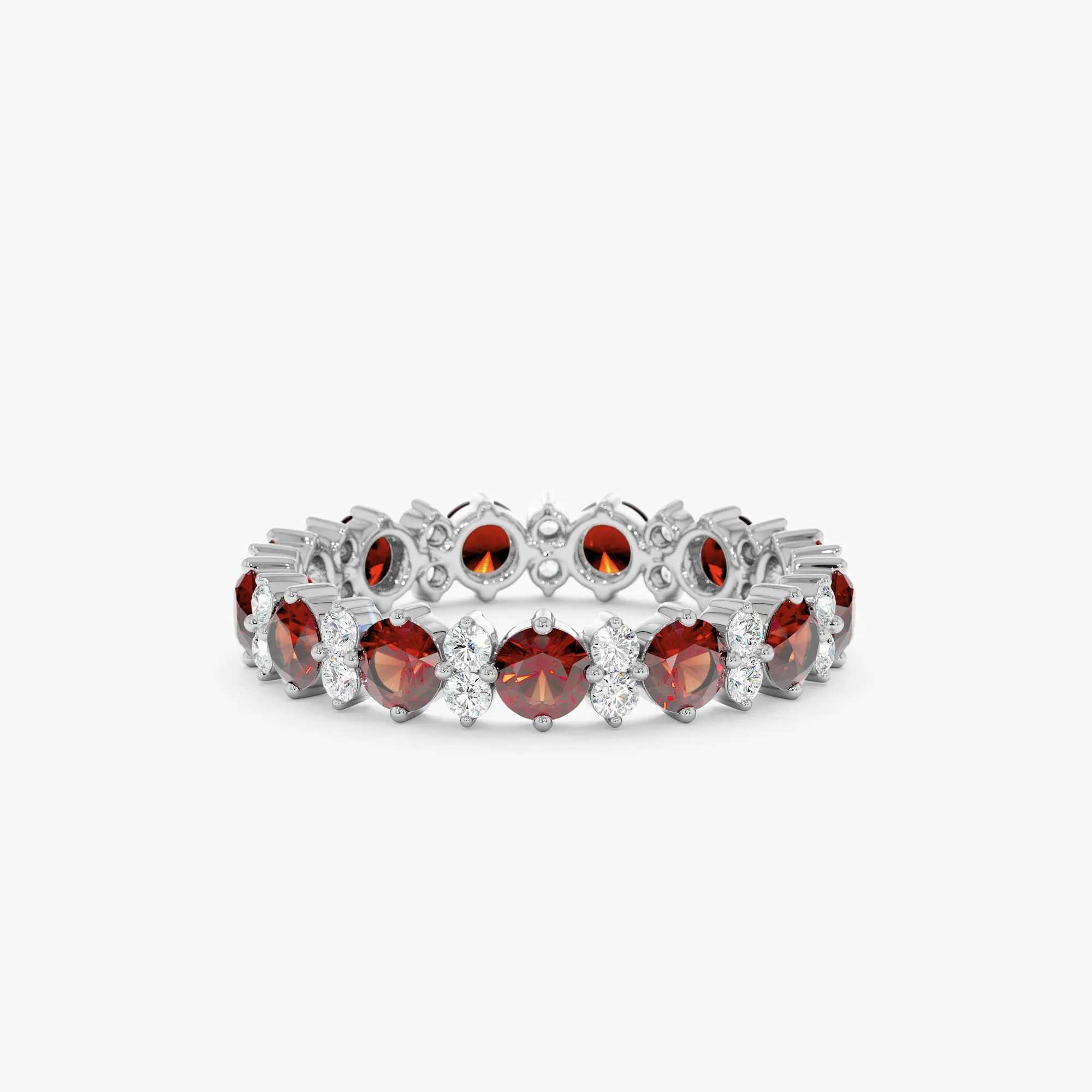 Garnet and Diamond Eternity Band, Ariel
