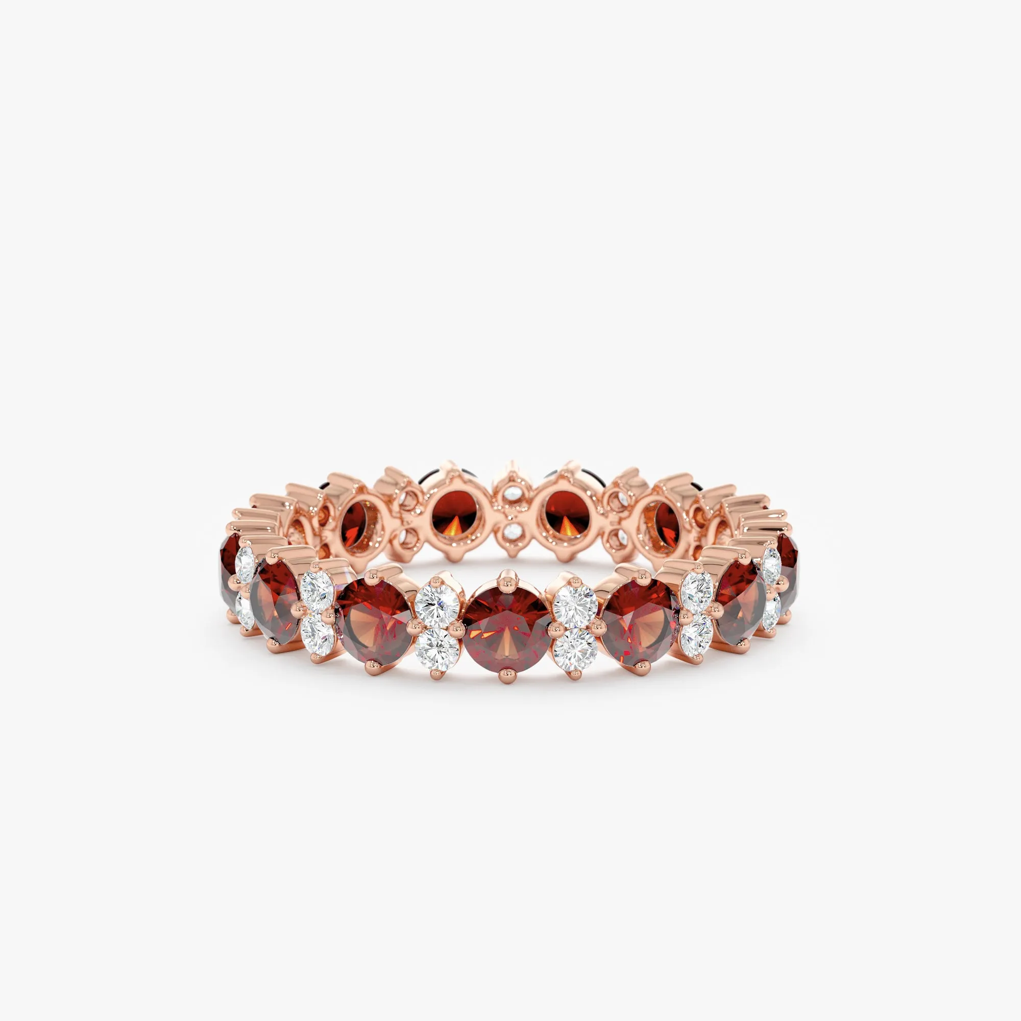 Garnet and Diamond Eternity Band, Ariel