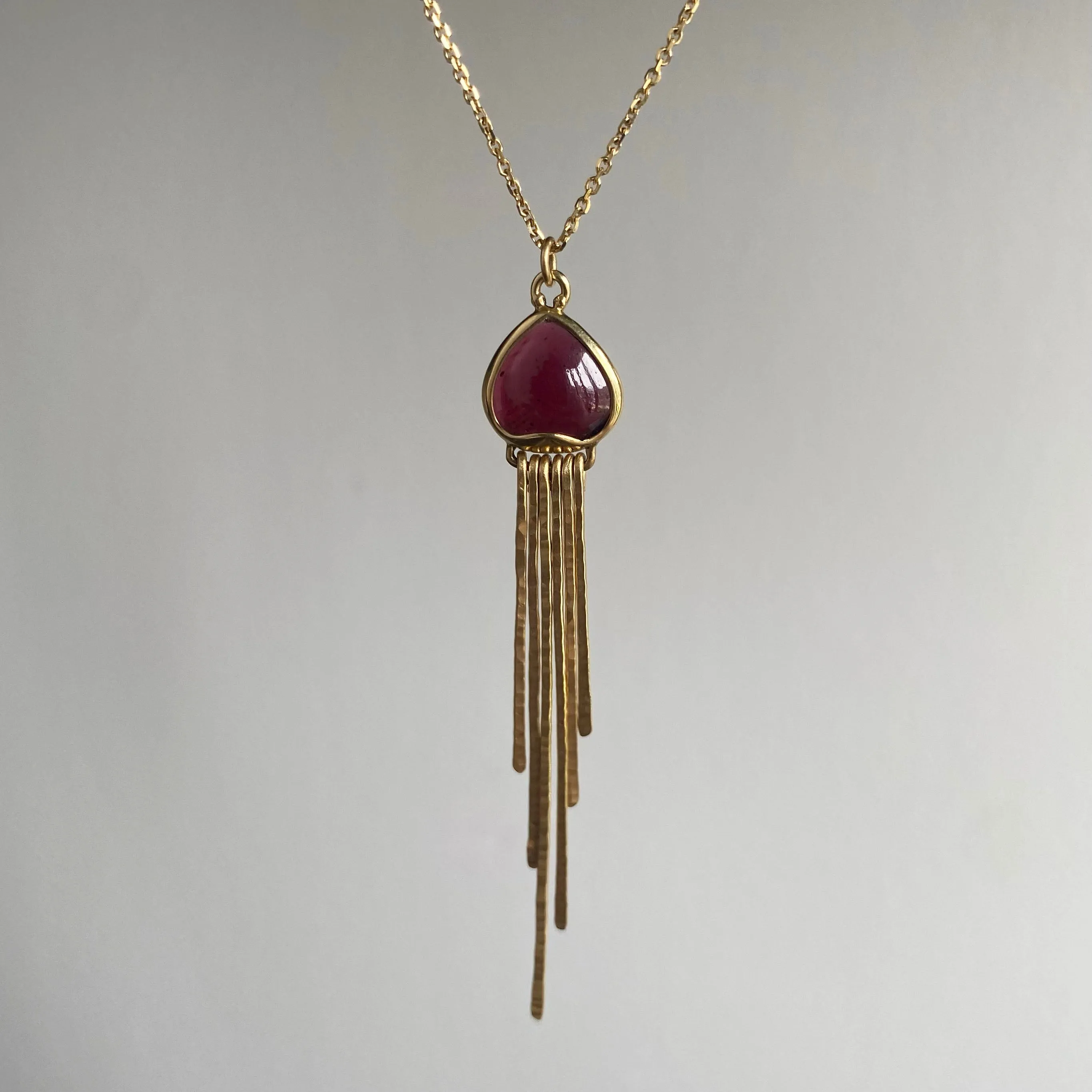 Garnet Jellyfish Pendant