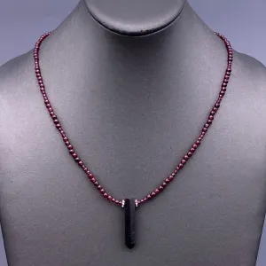 Garnet Point Beaded Necklace