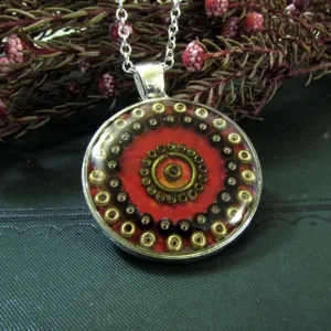 Garnet - silver plated pendant and necklace