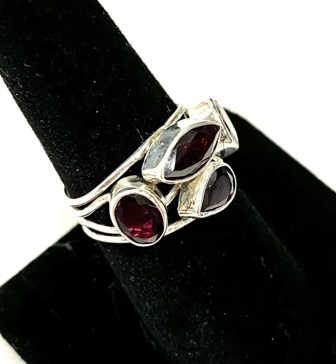 Garnet Topaz Sterling Silver Ring