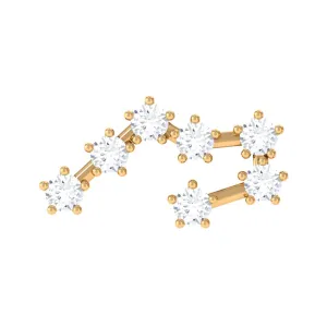 Genuine Diamond Taurus Zodiac Crawler Earring