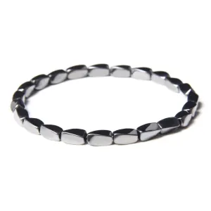 Geometric Hematite Beaded Bracelet