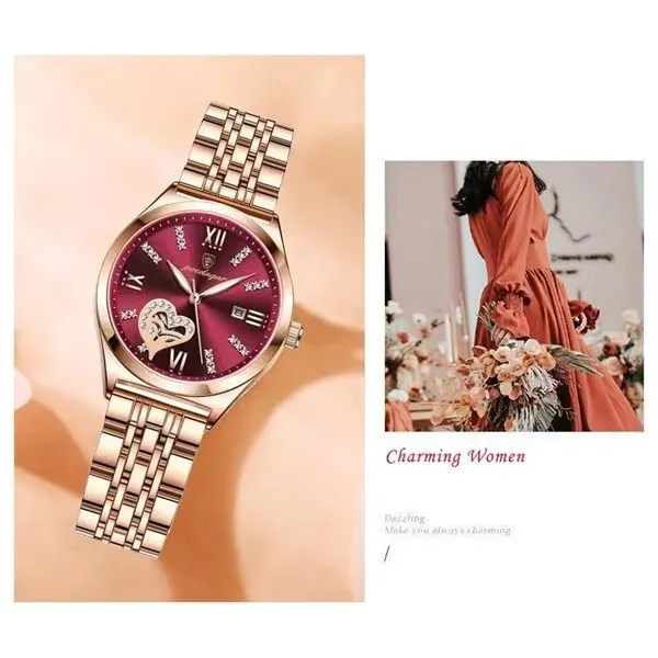 GlitzAura Luminous Stainless Steel Quartz Watch
