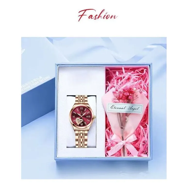 GlitzAura Luminous Stainless Steel Quartz Watch