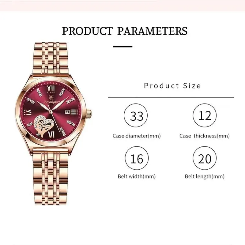 GlitzAura Luminous Stainless Steel Quartz Watch