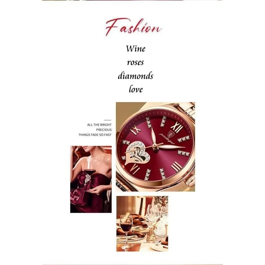 GlitzAura Luminous Stainless Steel Quartz Watch