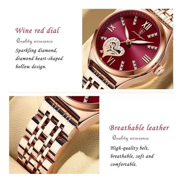 GlitzAura Luminous Stainless Steel Quartz Watch