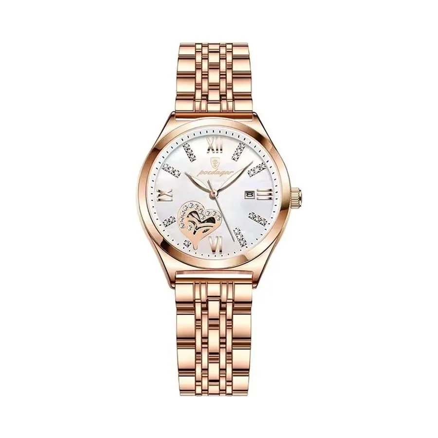 GlitzAura Luminous Stainless Steel Quartz Watch