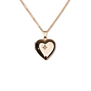 Gold Filled Diamond Heart Locket H15S