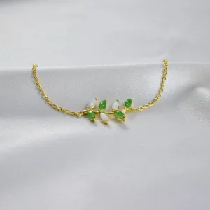 Gold Jade Blossom Bracelet - Arcadia