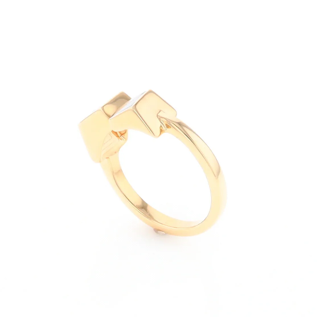 Gold Quartz Ring Wrap Double Square Inlaid Design