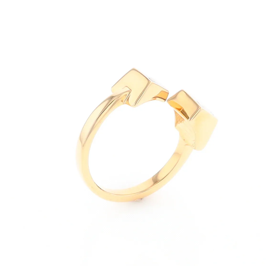 Gold Quartz Ring Wrap Double Square Inlaid Design