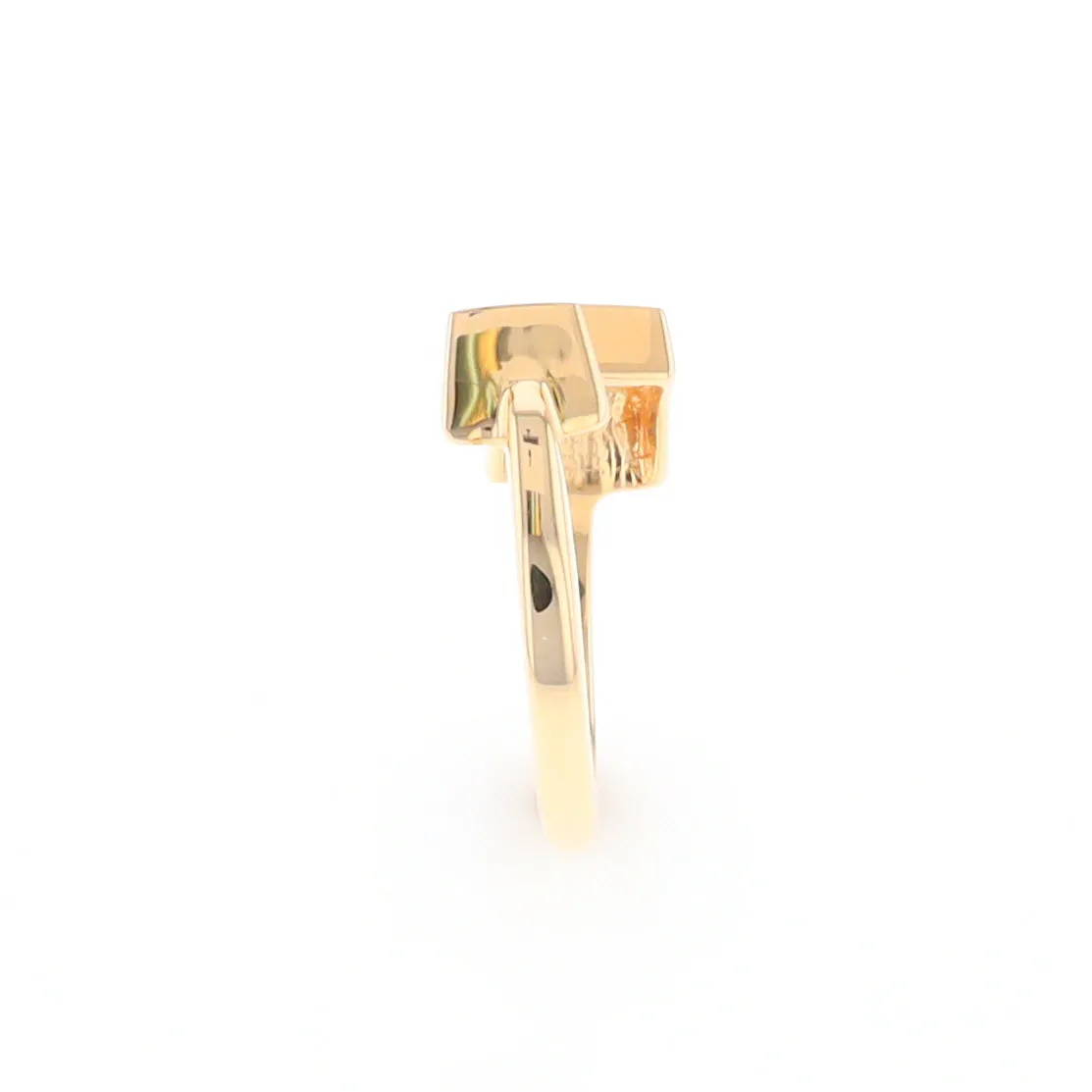 Gold Quartz Ring Wrap Double Square Inlaid Design