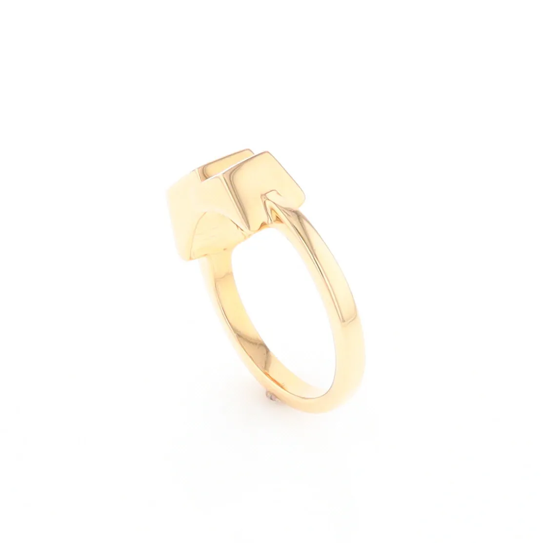 Gold Quartz Ring Wrap Double Square Inlaid Design