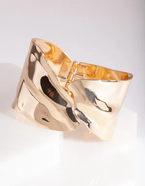 Gold Warped Wrap Cuff