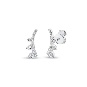 Graduated Diamond Arc Crawler Earrings