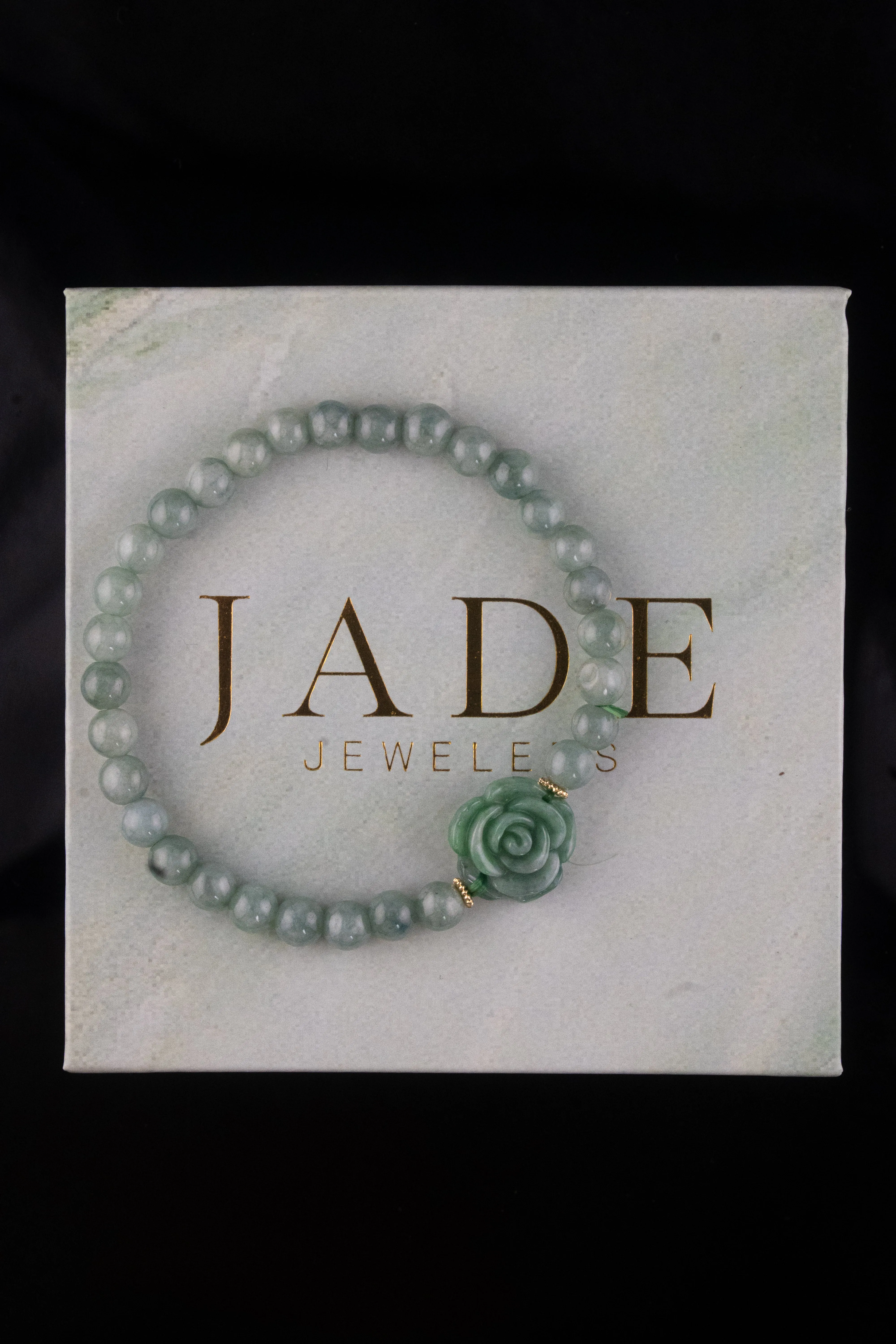 Green Beaded Rose Bracelet