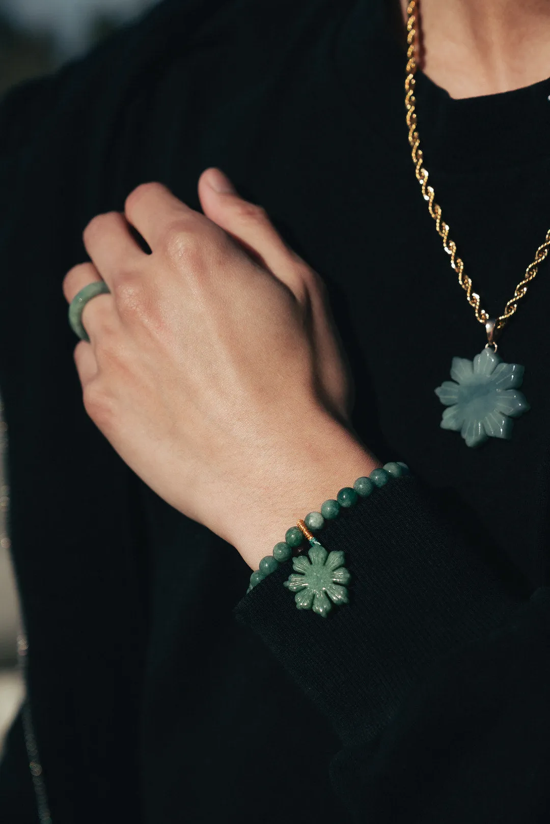 Green Filipino Sun Jade Bracelet