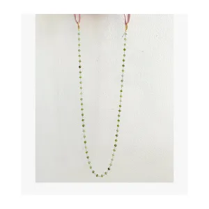 Green Garnet stone sterling silver rosary Eye-wear Chain