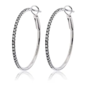 Half Carat Diamond Hoop Earrings