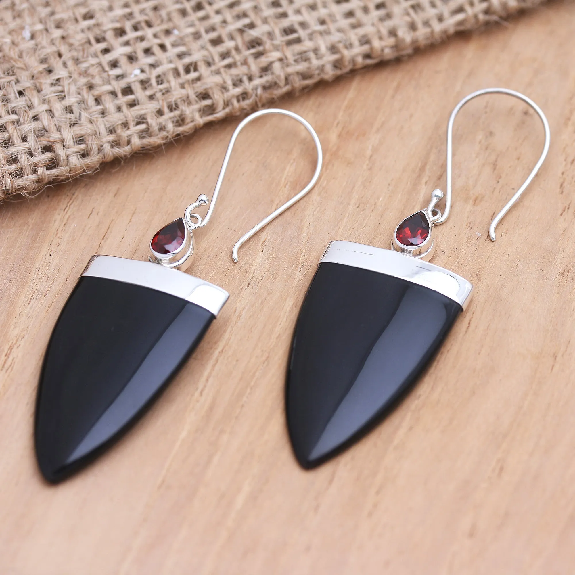 Hand Made Garnet Dangle Earrings - True Confidence | NOVICA